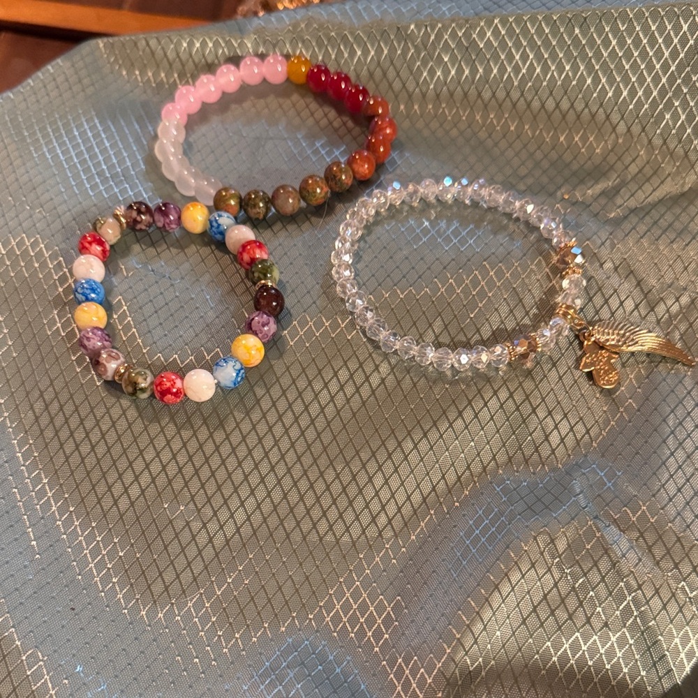 Multicolor Asian Beaded Bracelet x 3
